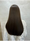 オリーブベージュ艶髪カラー髪質改善カット