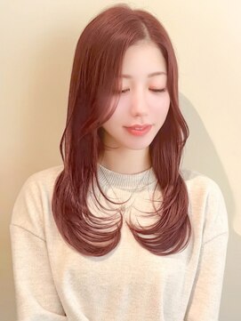 ルエ(rue) ミディアムレイヤーカットストレートロングウルフカットベージュ