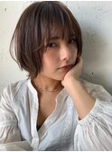 20代30代40代50代☆くびれボブ☆前髪ありブラウン本厚木