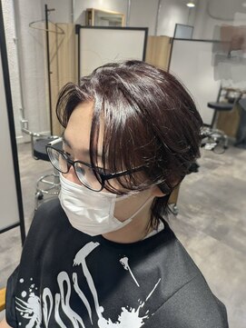 カミケンアジト(kamiken.ajito) レイヤーカット×レッドブラウンカラー【カミケンアジト/福島】