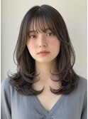 髪質改善カラーくびれ巻き髪ロングヘア透明グレージュレイヤー