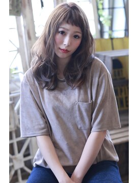 ラファンジュ ヘアー(Rohange hair) 【Rohange】ショートバング×スモーキーベージュ#デザインカラー