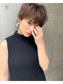美髪マニッシュショートネイビーカラー