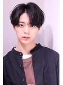 ハンサムショート メンズマッシュ センターパート 前下がり