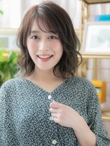 カバーヘア イヴ 戸頭店(COVER HAIR EVE)&nbsp;黒髪バレイヤージュフェザーバングくびれヘアa戸頭20代30代40代