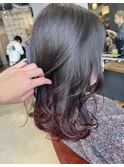 【loty minami】グラデーション×レイヤー裾カラーバイオレット