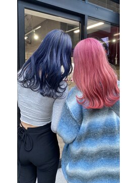 セレーネヘアー(Selene hair) Navy × Pale Pink