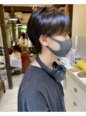 お客様ヘア】黒髪パーマ無しでもかっこいいシースルーマッシュ　