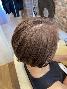 サンドアンドローズ(sand rose) 脱白髪染めハイライトカラー