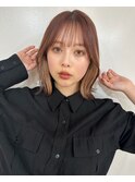 斜めバング/シルキーベージュ/ブラントカット[渋谷駅]