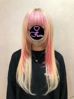フェイブ(Fave) ブロンドベージュ×ピンク デザインカラー×シールエクステ70枚