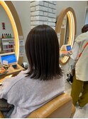 大人美人外ハネボブショコラアッシュ前髪小顔カットモテ髪
