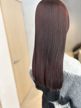 ロル 茅ヶ崎(l'or) 【l’or】ブリーチなしダブルカラーでチェリーレッド