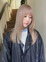 ミルクティーピンクベージュカラーハイトーンダブルカラー