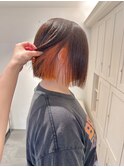 9025黒髪アッシュブラックインナーカラータンバルモリボブ