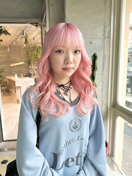 ヲタク 渋谷 代官山 恵比寿(wotaku.) ピンクカラーピンクヘアホワイトピンクハイトーンダブルカラー