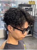 ツーブロックメンズパーマニュアンスパーマ韓国マッシュマンバン