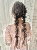 【ChaoMICHI yu-ka】結婚式 お呼ばれヘア 編みおろしツイン