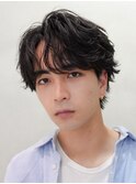 毛流れ原宿センターパートメンズヘアカットフェザーパーマ微分け