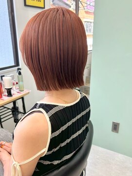 ヒビヲ(HIBIO) 切りっぱなしボブタッセルボブブリーチなしダブルカラー韓国ボブ