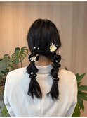 【中里恵梨】ヘアセット/編み下ろしヘア/ツインヘア/結婚式ヘア