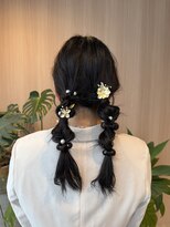 オン キャナルシティ博多前店(on)&nbsp;【中里恵梨】ヘアセット/編み下ろしヘア/ツインヘア/結婚式ヘア