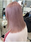 表参道ピンクカラーレイヤーカットピンクベージュケアブリーチ