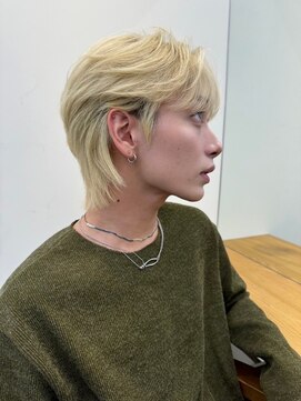 ベル 表参道Terrace(Belle) メンズマッシュウルフ　ダブルカラー　ケアブリーチ