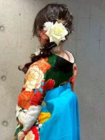 アンド アノン(and anon)&nbsp;袴 卒業式 編み下ろしアレンジ 着付け ヘアアレンジ 和装ヘア