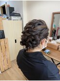 編み込みアップアレンジ　【ヘアセット　立川/立川南/国分寺】