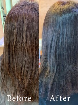 アークスヘアー オリーブアッシュ髪質改善でツヤ美髪に★ナチュラルストレート