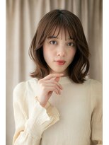 カバーヘア ブリス 北浦和(COVER HAIR bliss)&nbsp;暗髪シースルー前髪小顔外ハネミディアムTb2北浦和20代30代40代