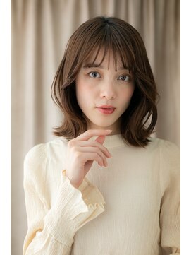 カバーヘア ブリス 北浦和(COVER HAIR bliss) 暗髪シースルー前髪小顔外ハネミディアムTb2北浦和20代30代40代