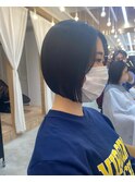 黒髪でも◎えりあしぎりぎりぱつっとミニボブ【久保田】横浜