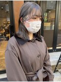 【松本咲花】オリーブグレージュ冬カラー顔まわりカット韓国ヘア