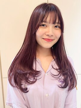 ケーツー あべのキューズモ-ル店(K-two) ブリーチなしカラー*ピンクカラー*レイヤーカット*ロングヘア