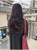 ラベンダーブラウン　艶髪ロング　透明感カラー