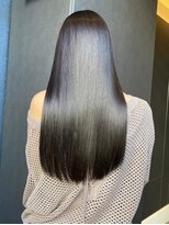 ロール 博多(Role) ミニウルフ黒染め髪質改善縮毛矯正酸性ストレートレイヤー/博多