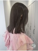 オリーブグレーヘーゼルグレージュブリーチなしダブルカラー寒色