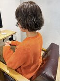 【吉田】オリーブベージュボブパーマ透明感30代ヘーゼルブラウン