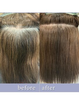 カラー+脱縮毛矯正