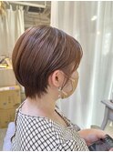 コンパクトピンクベージュショート