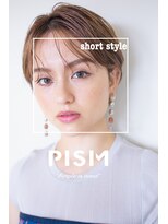 ピズム(PISM)&nbsp;センターパート×耳かけハンサムショート/フォギーベージュ