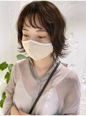【三ツ井純】20代30代シースルー前髪パーマ オン眉 外ハネパーマ