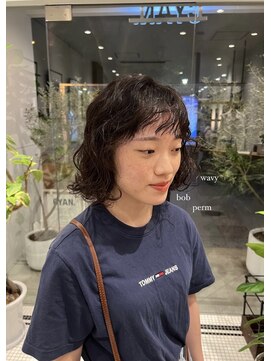シアン 矢場町店(CYAN.) 黒髪ボブonパーマスタイル~～