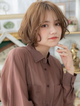 カバーヘア ブリス 上尾西口店(COVER HAIR bliss) センターパートフレンチカジュアルボブパーマc5上尾20代30代40代