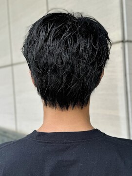 エクファフォーメン(EX-FA FOR MEN) ベリーショート/ダークアッシュ/ニュアンスパーマ/韓国マッシュ