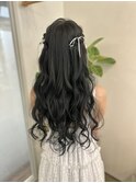編み込みハーフツイン
