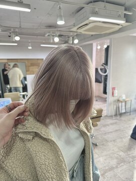 プライズ 成増店(prize) グレーピンクミルクティーピンクハイトーンボブ成増