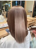 ブリーチなし、ミルクティーブラウン/髪質改善トリートメント
